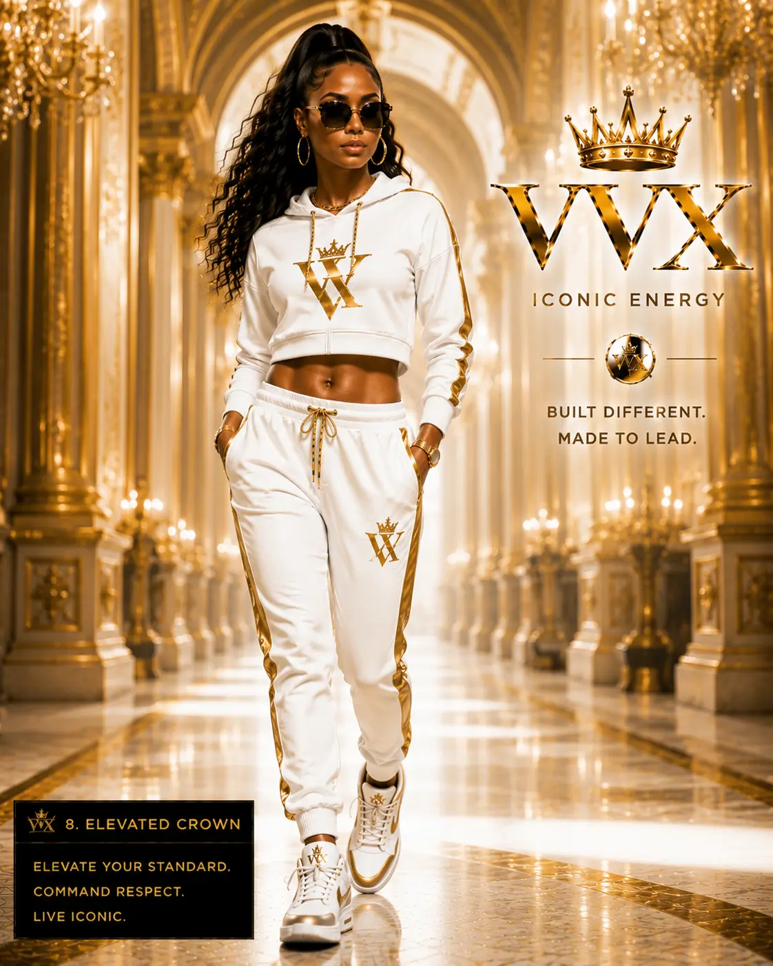 Elevated Crown Set — Crown monogram cropped hoodie & jogger