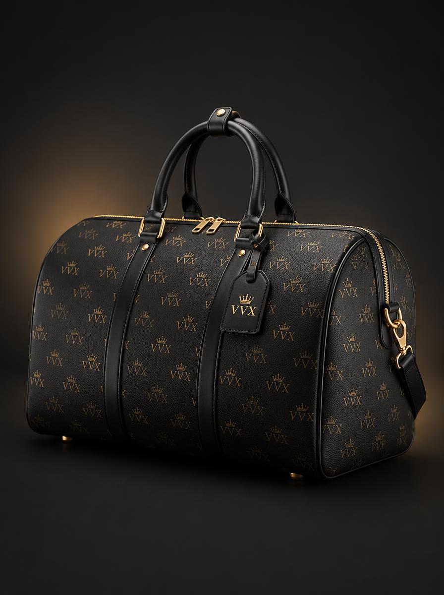 VVXHQ VVX Royal Bag in Onyx Black, Monogram leather weekender duffle