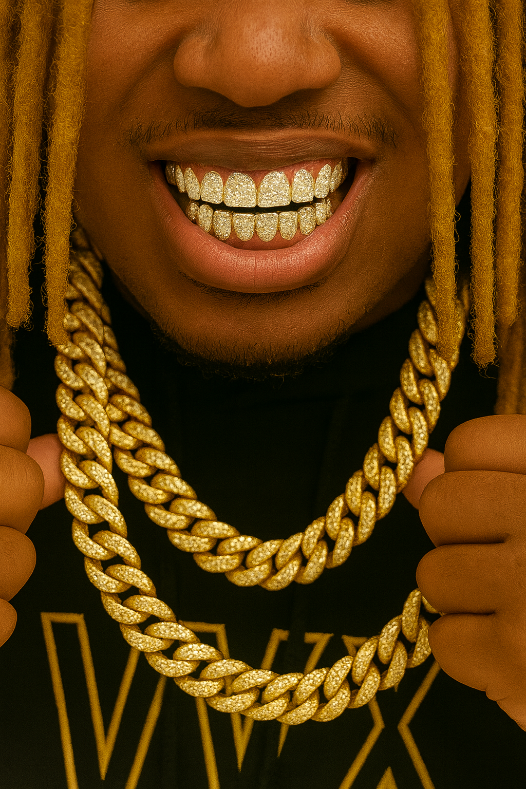 Iced Cuban Link Chain — 18K gold-plated pavé Cuban link, 14mm