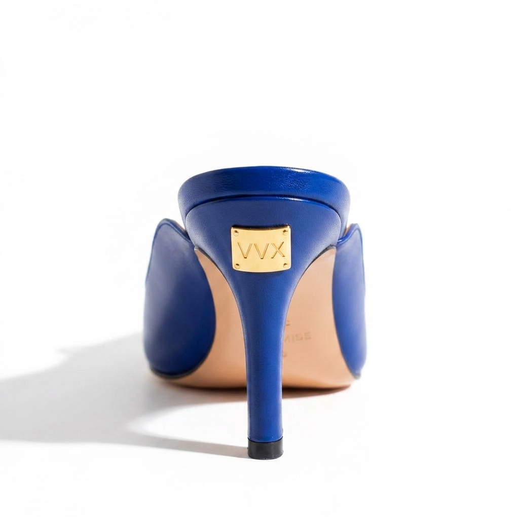 VVXHQ footwear Sapphire Bit Mule in Sapphire — Pointed kitten-heel mule, view 3 of 3