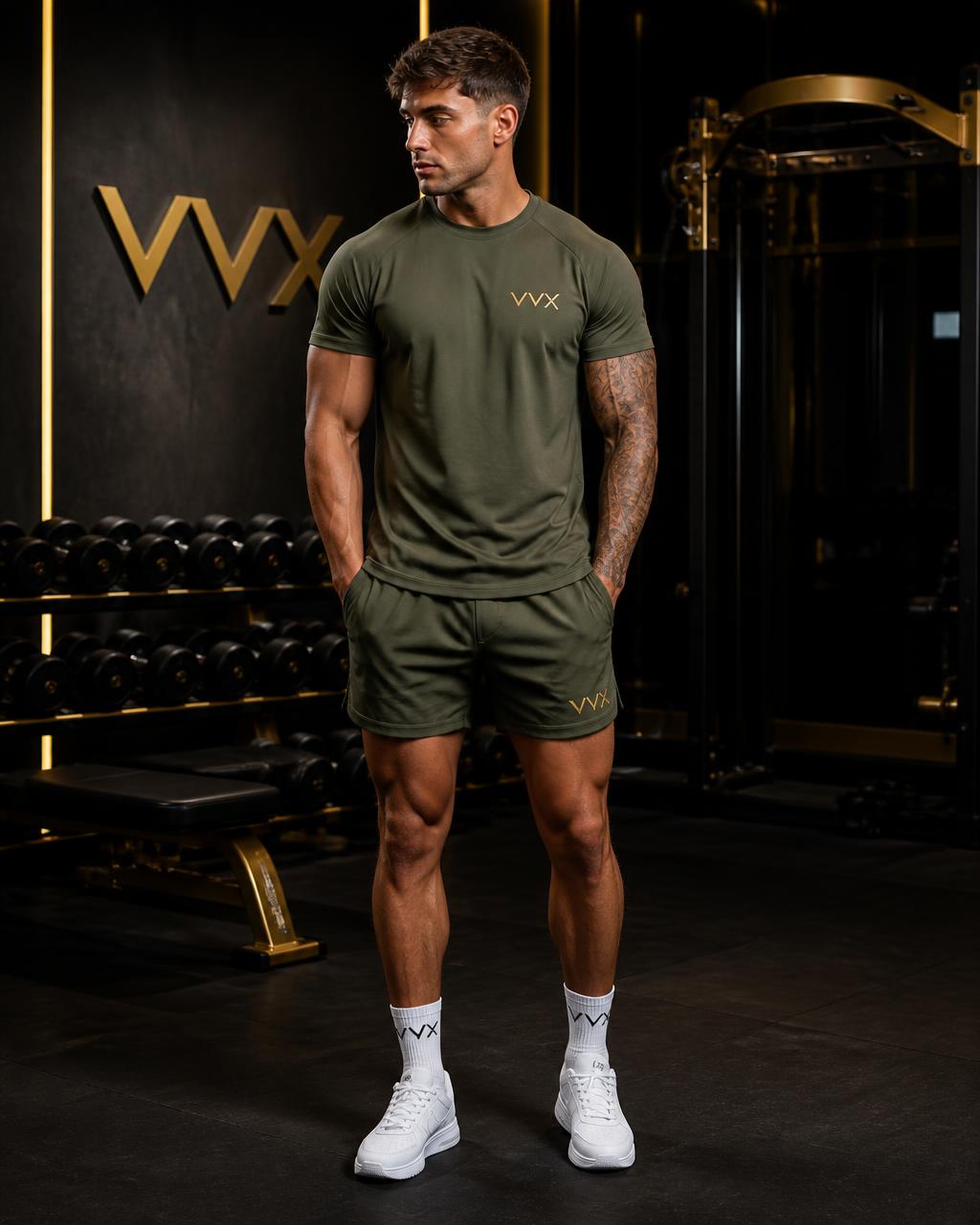 VVXHQ sportswear Olive Legion Training Set in Olive Legion, Olive two-piece performance set