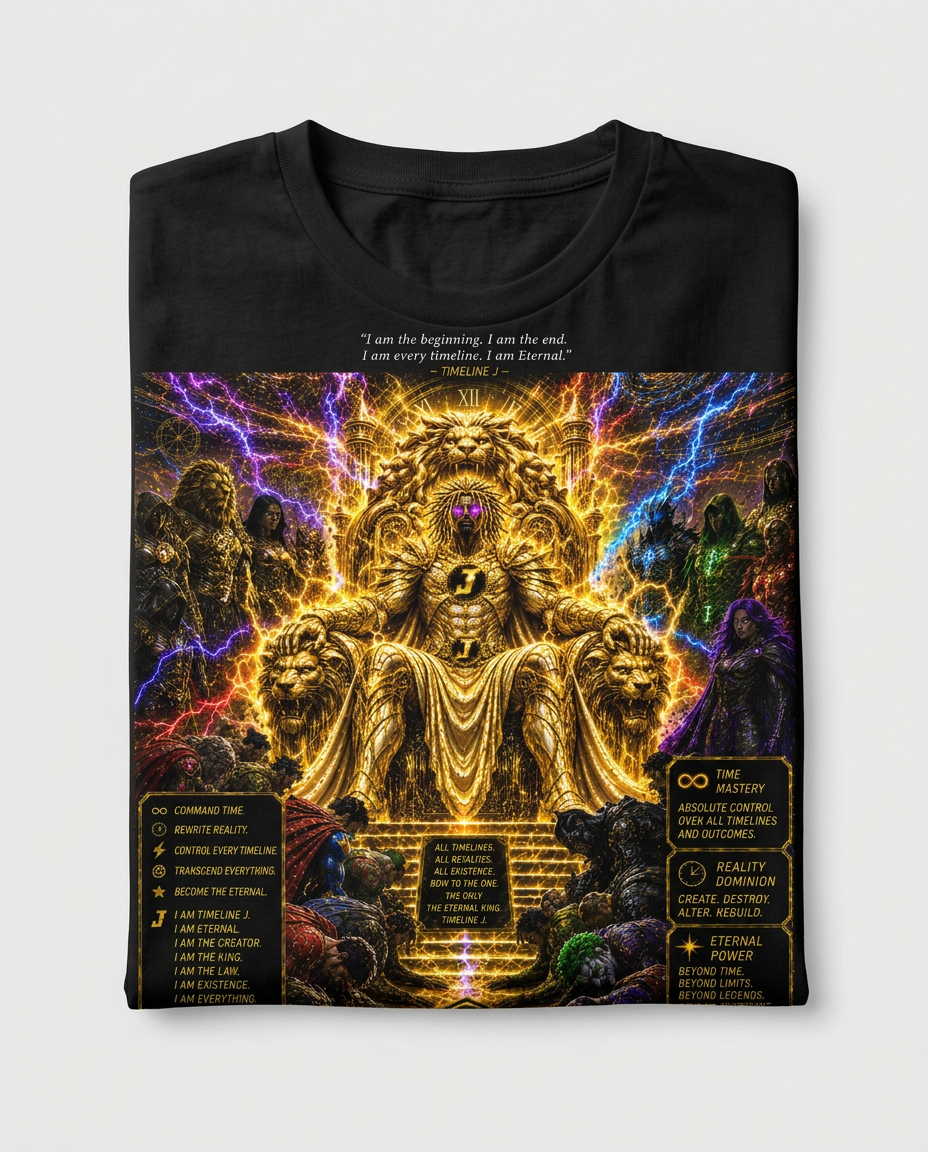 VVXHQ kids' Timeline J Eternal Tee in Gold, Kids' Eternal-form celestial hero print