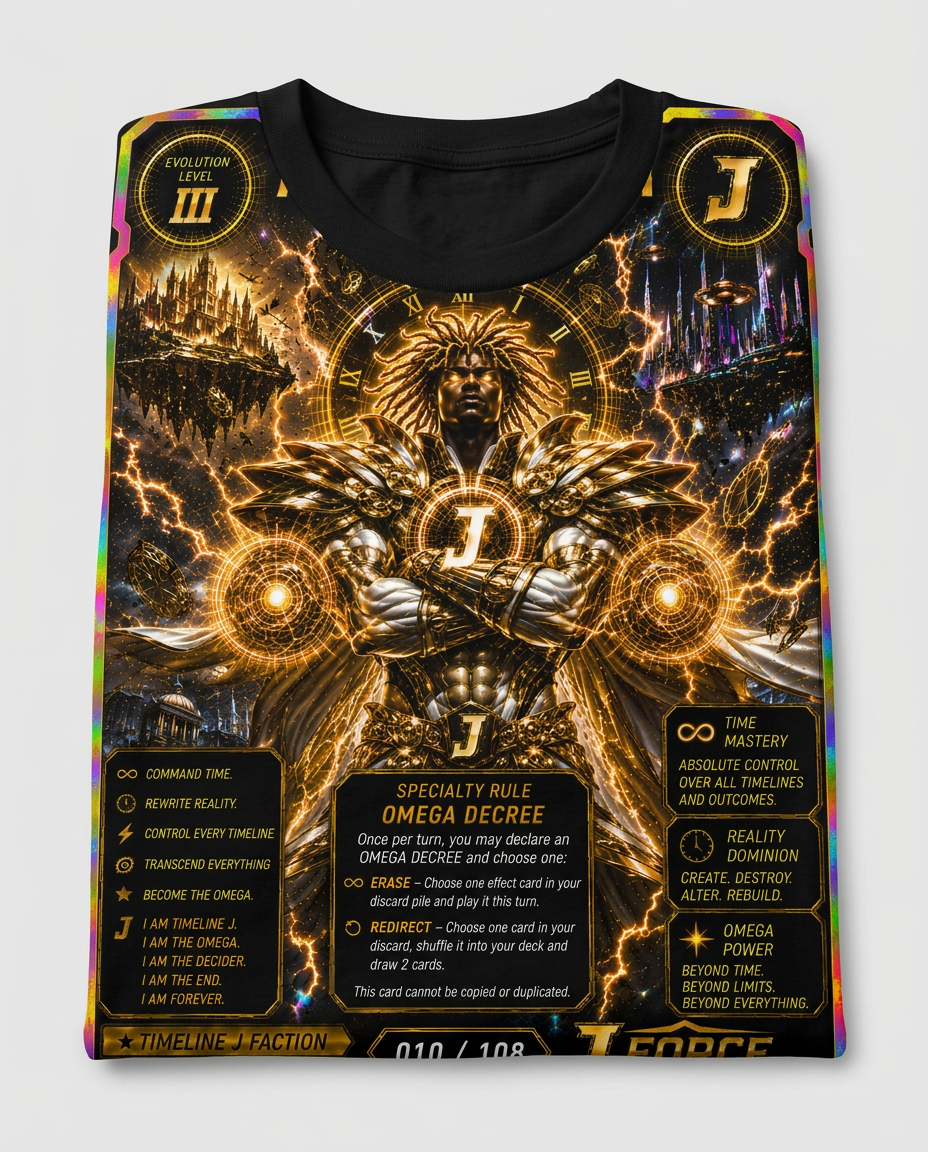 VVXHQ kids' Timeline J Omega Tee in Gold, Kids' Omega-form final hero print