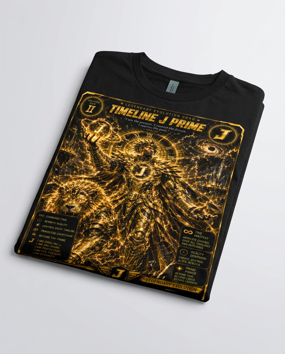 VVXHQ kids' Timeline J Prime Tee in Gold, Kids' Prime-form hero poster print