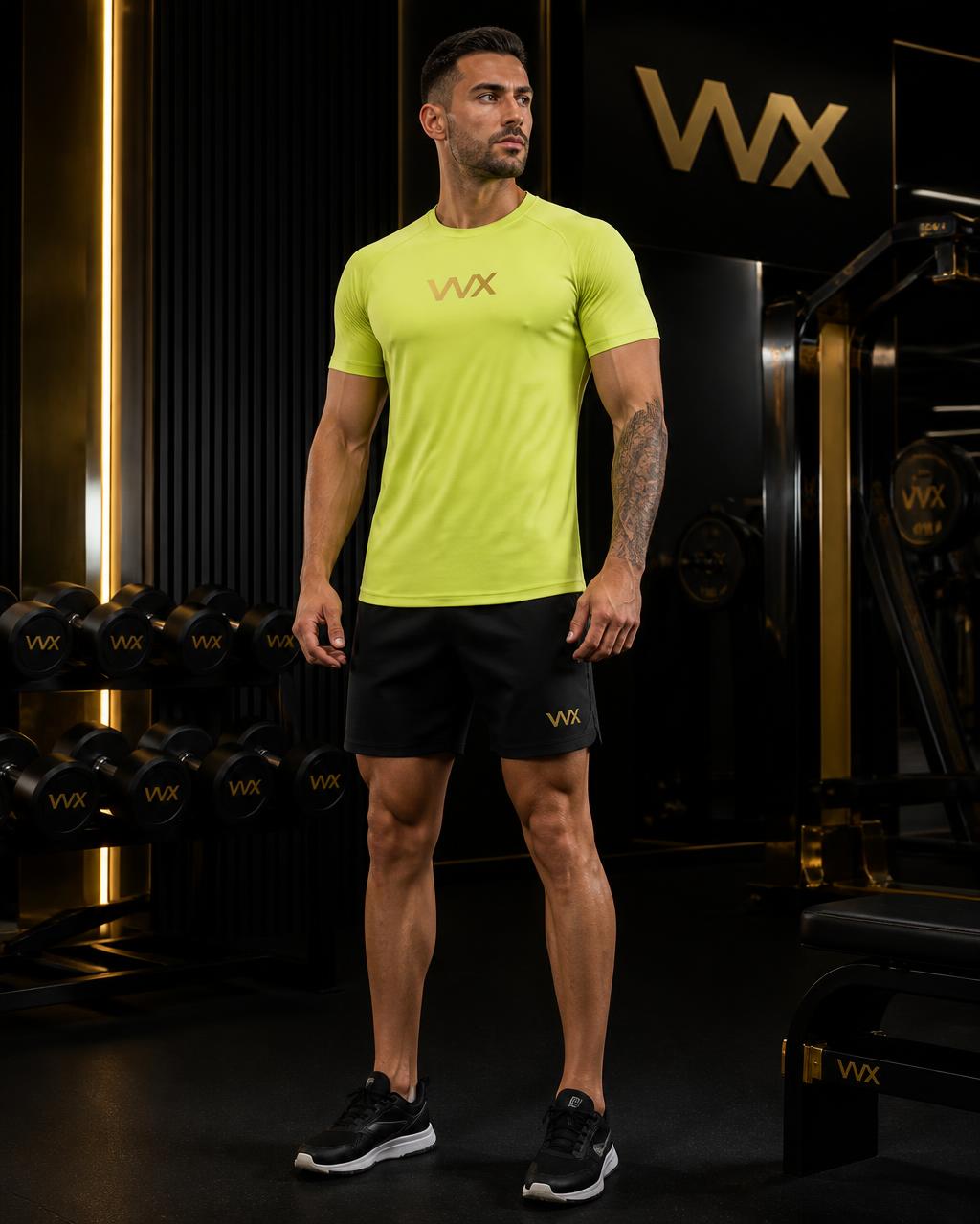 VVXHQ sportswear Chartreuse Volt Training Tee in Chartreuse Volt, Volt green high-visibility gym tee